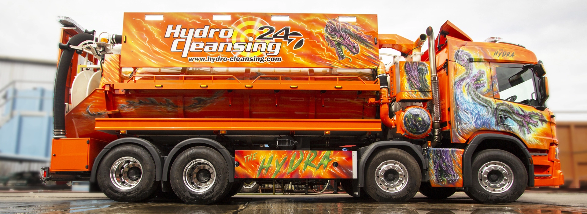 UK Liquid Waste Tanker collecting sewage for disposal